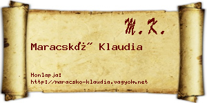 Maracskó Klaudia névjegykártya